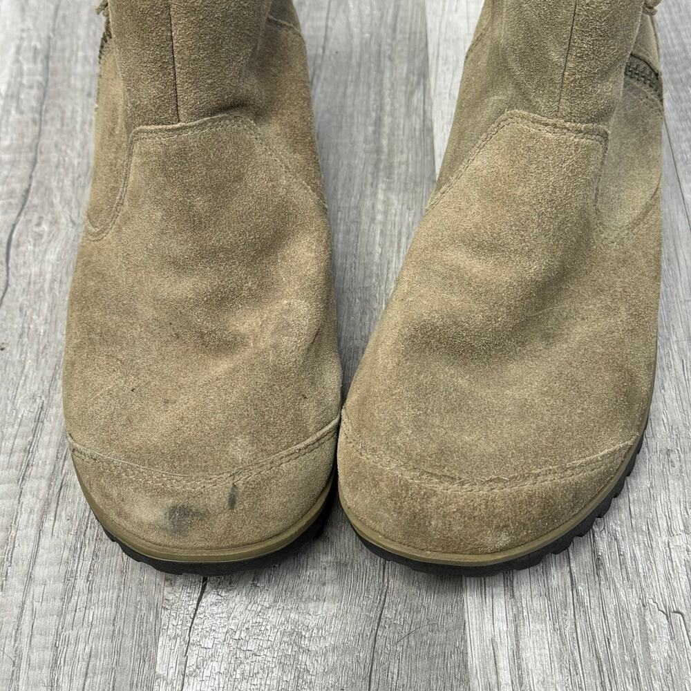Sorel Suede Ankle Boots Taupe Winter Boots Side Zip Women's 10 1/2 - Picture 3 of 9
